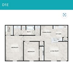 2 Bedroom 1 Bathroom 2416 floor plan